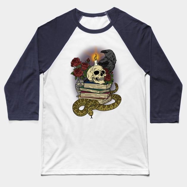 Dark Academia Baseball T-Shirt by SisterSpyder923